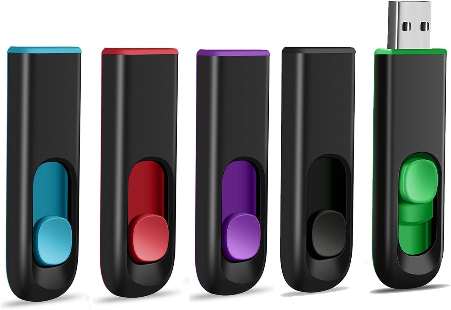 5 Pack 8GB USB Flash Drive Memory Stick Thumb Drive Pen Drive Retractable