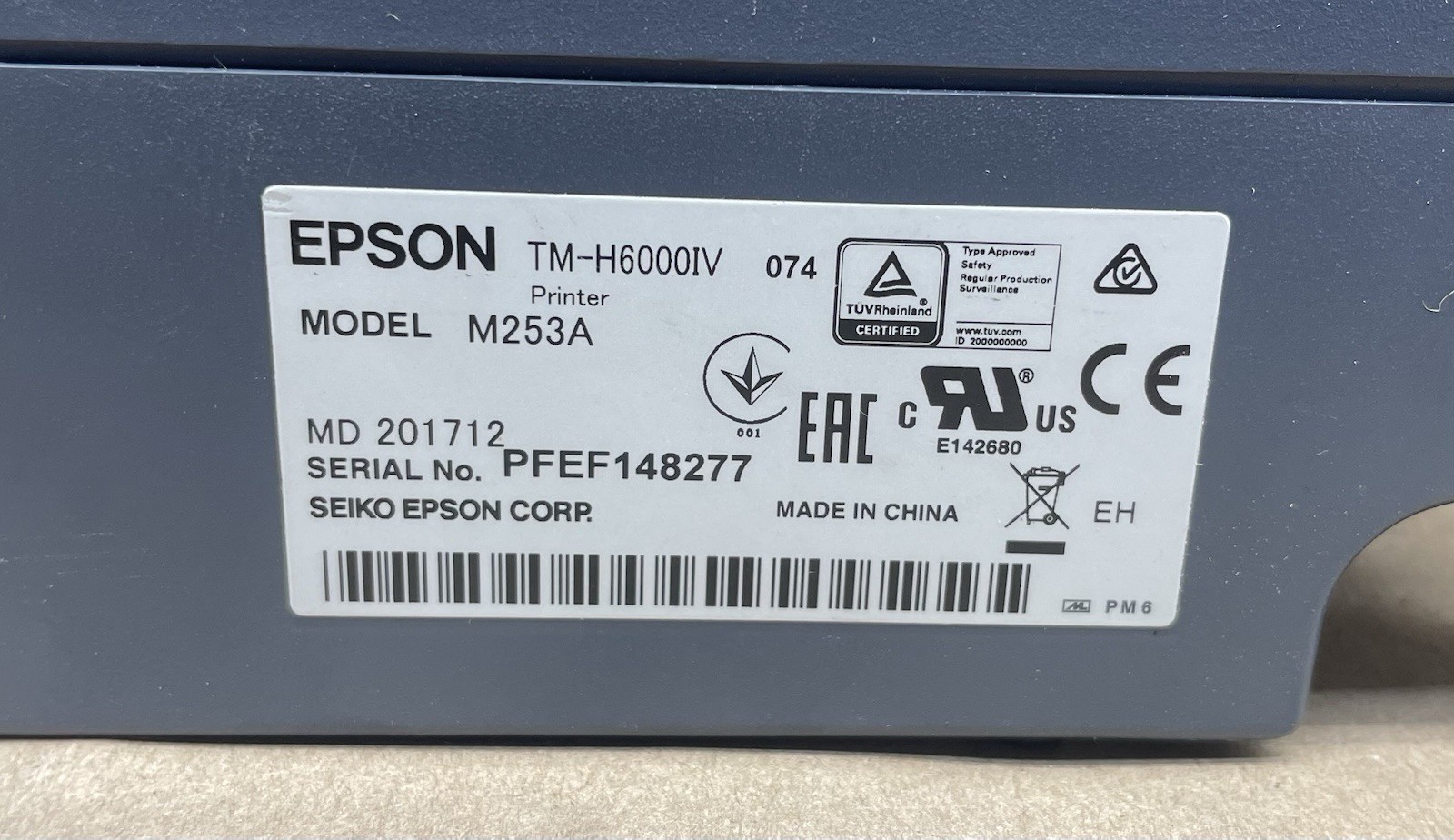 TESTED Epson TM-H6000IV M253A Compact Multifunction POS Receipt Printer USB