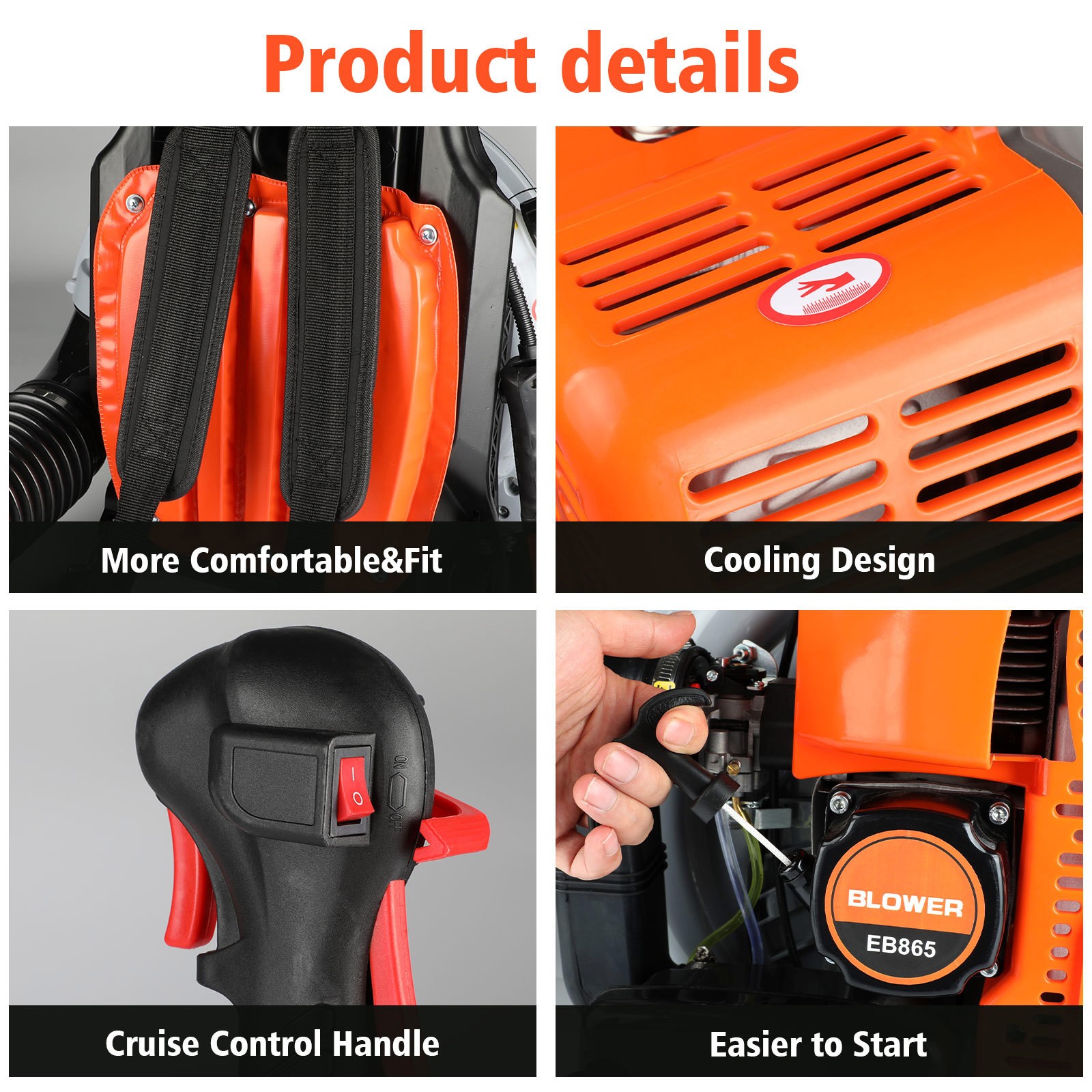 ✅2026 New 63CC 2-Stroke Backpack Gas Leaf Blower 665CFM 3HP Lawn Grass Blower