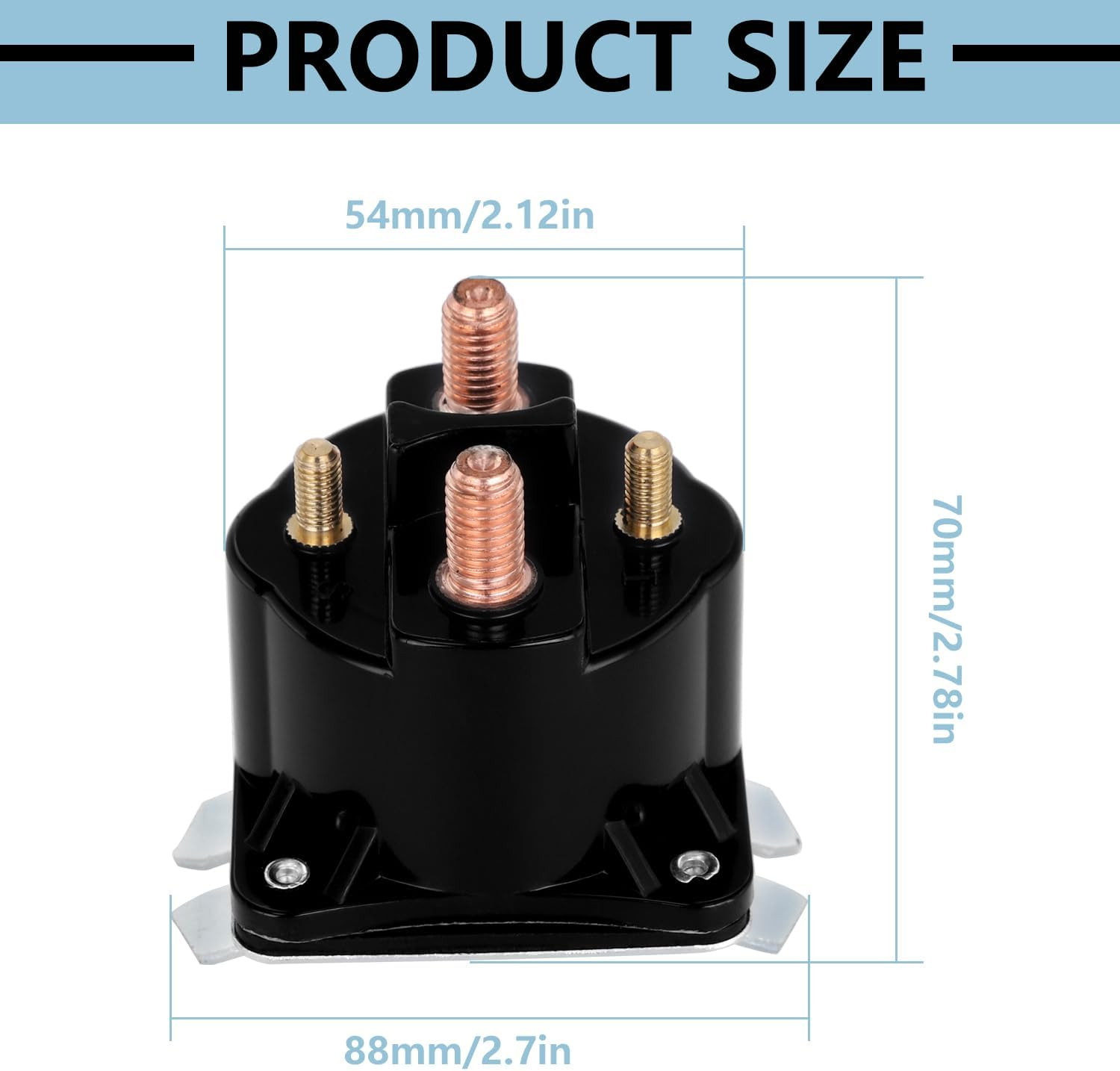 Dump Trailer Solenoid 12V 4 Terminal, Replacement for Intermittent Duty Solenoid