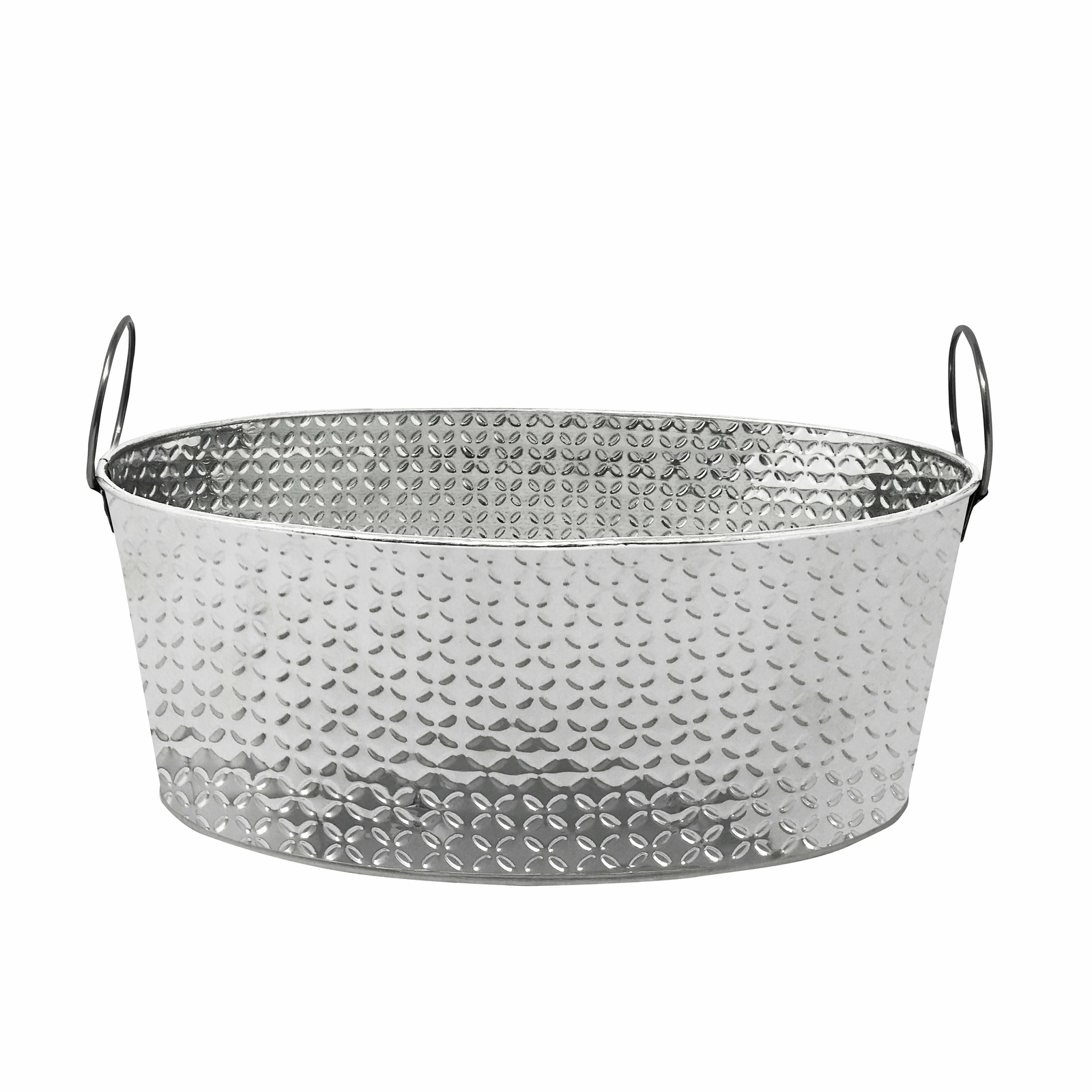 Stainless Steel Texture Oval Ice Bucket Tub (14'')