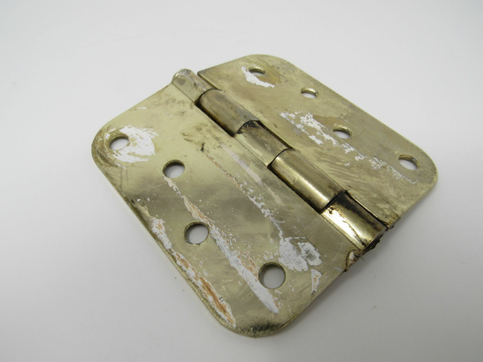Standard Door Hinge 4-in Polished Brass 4 Holes Rounded Corners