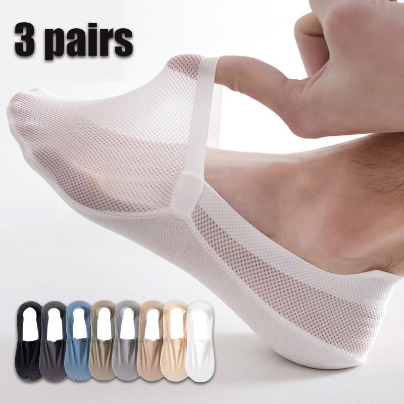 3pairs Men Boat Socks Thin Breathable Soft Casual Summer Invisible Sock High Qua
