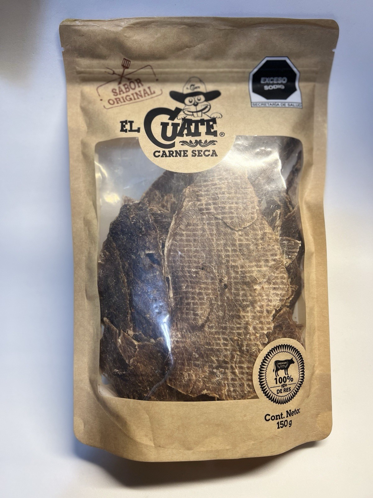 Carne Seca De Res “El Cuate” 150 gr ea 2/pk  Total Authentic Mexican Beef Jerky