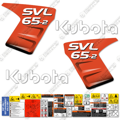 Fits Kubota SVL 65-2 Decal Kit Skid Steer - New Style - 7 YEAR OUTDOOR 3M VINYL!
