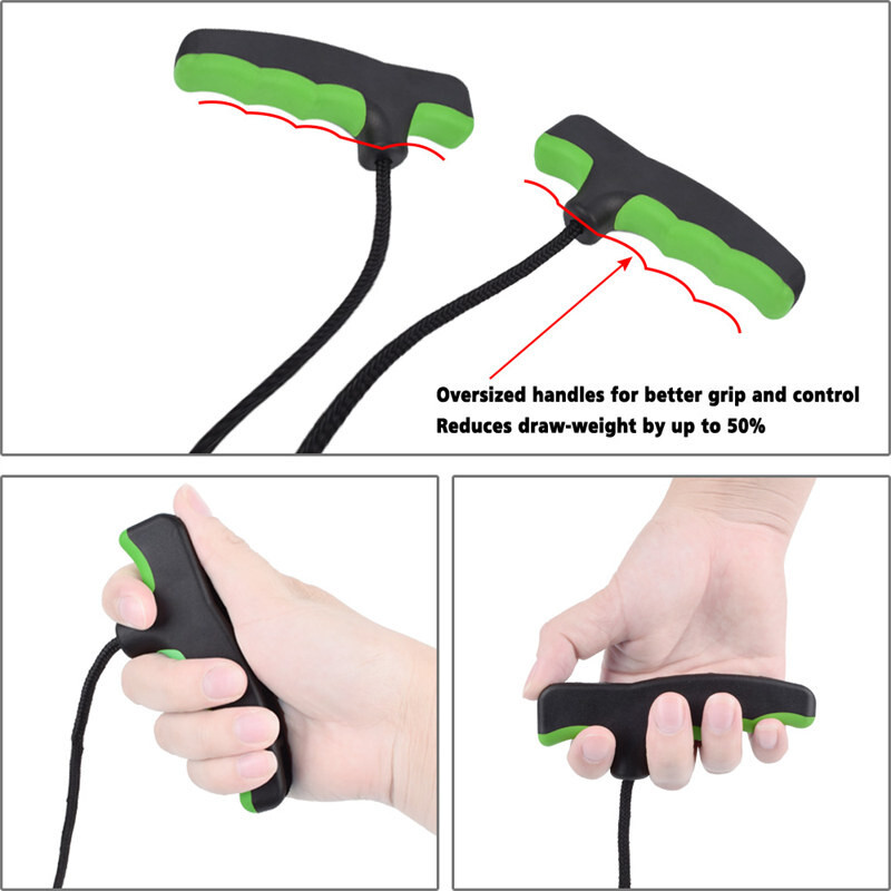 Crossbow Cocking Device Cocker Rope Double Handle String Cocking Tool (GR & BK)