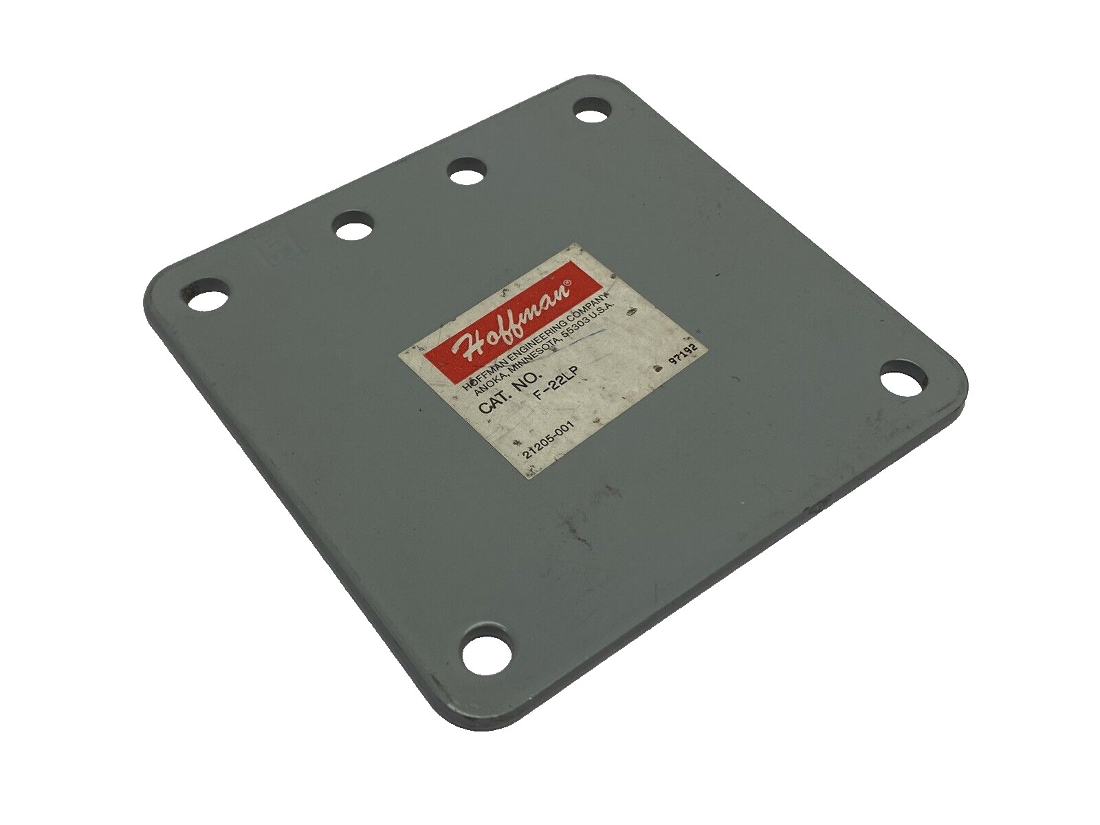 Hoffman F22LP nVent Lay-In Closure Plate, 2.50 x 2.50", Gray Steel MISSING KIT