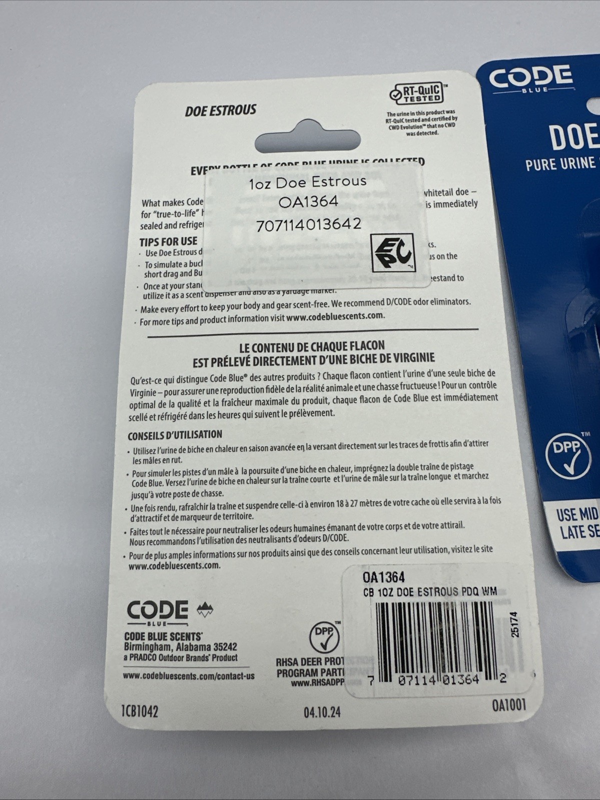 2 Bottle Lot Code Blue Doe Estrous 100% Pure Brand New #’d