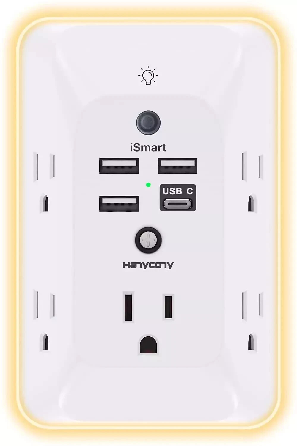 5 Outlet Extender Surge Protector Multi Plug Wall Adapter USB Charger Ports with