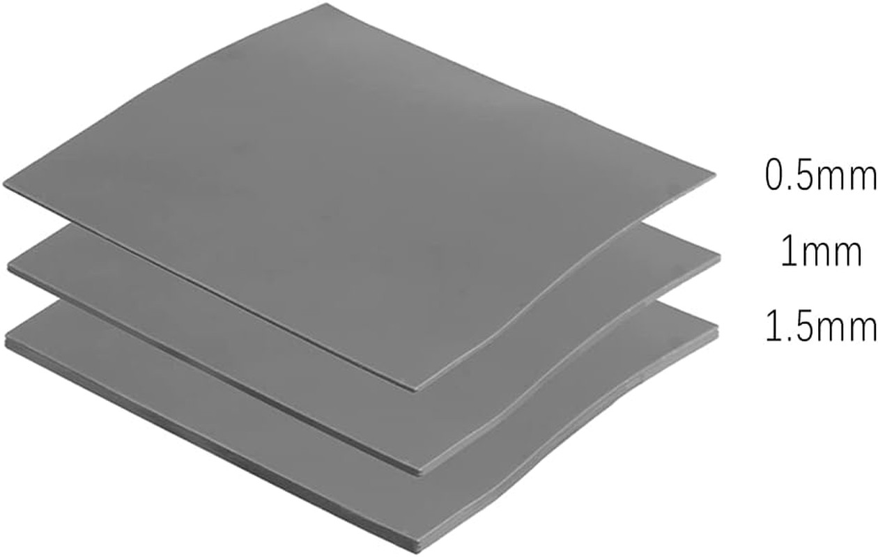 3 Pack Thermal Pads 100x100mm 0.5 1 1.5mm High Conductivity for CPU GPU Heatsink
