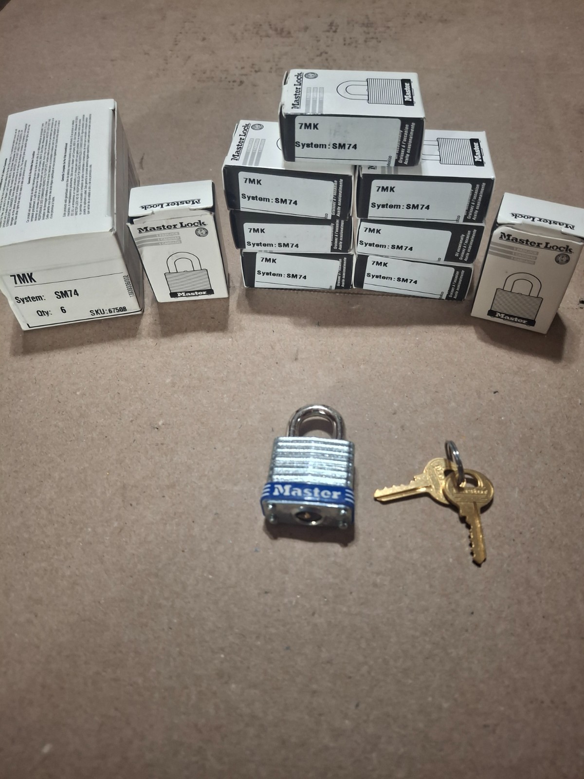 Master Lock 7MK Safety Padlocks Keyed Different Master Key System SM74 Lot of 9