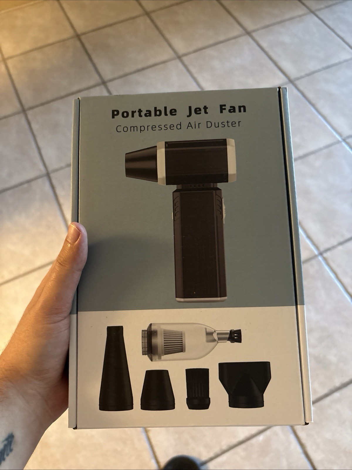 Portable Jet Fan Compressed Air Duster Full Kit New Never Opened