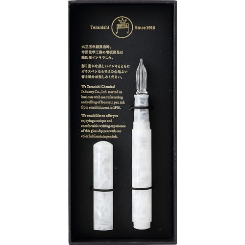 Teranishi Chemical Industry Guitar Glass Pen Aurora Long with Cap Jelly White