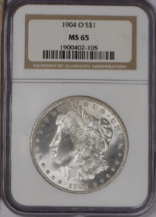 :1904-O SILVER MORGAN DOLLAR GEM-BU NGC MS65 BRIGHT-BLAST WHITE HIGHEST GRADES