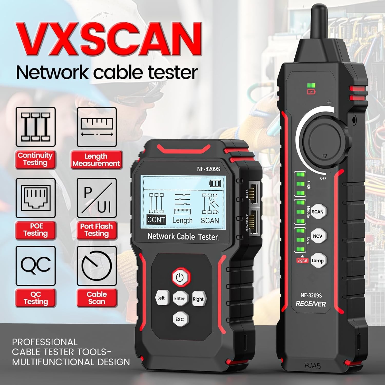 NF-8209S Network Cable Tester Circuit Breaker Cable Finder Phone Cable Detector