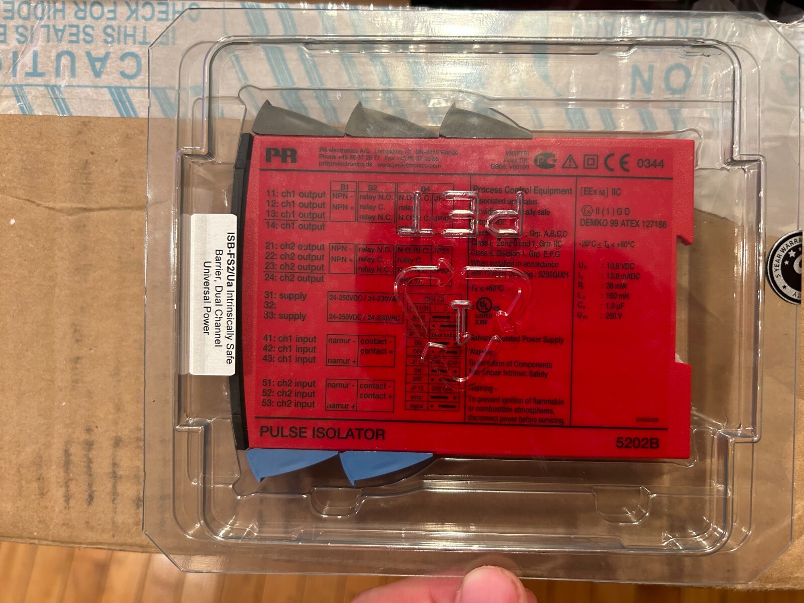 PR electronics 5202B Pulse Isolator - Unopened in original packaging