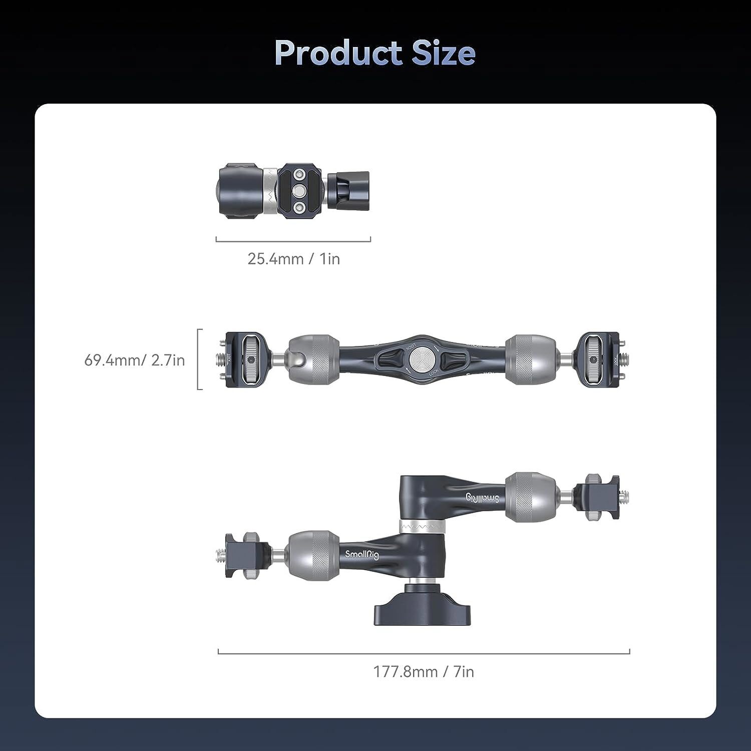 SmallRig 7" Rosette Magic Arm, Articulating Arm with 1/4"-20 Screws for Camera