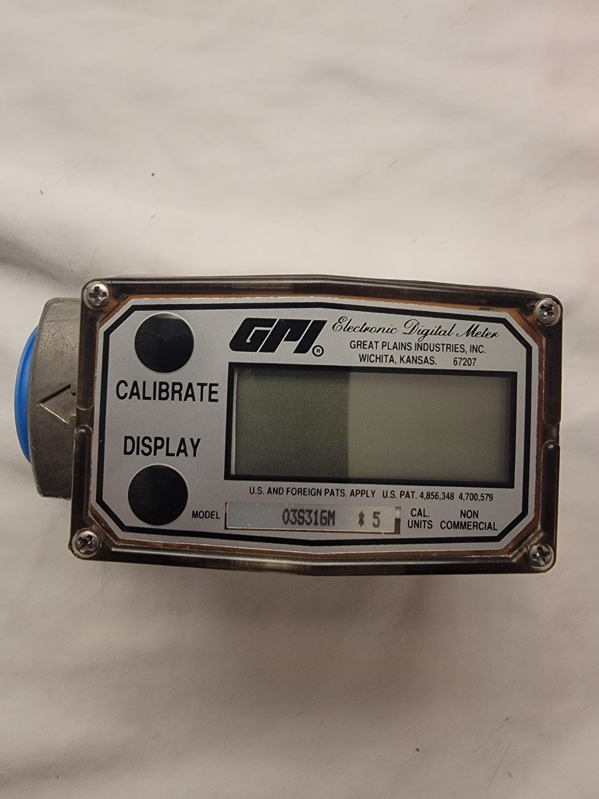 GPI Great Plains 03S31GM Digital Flow Meter Stainless Steel NOS Industrial