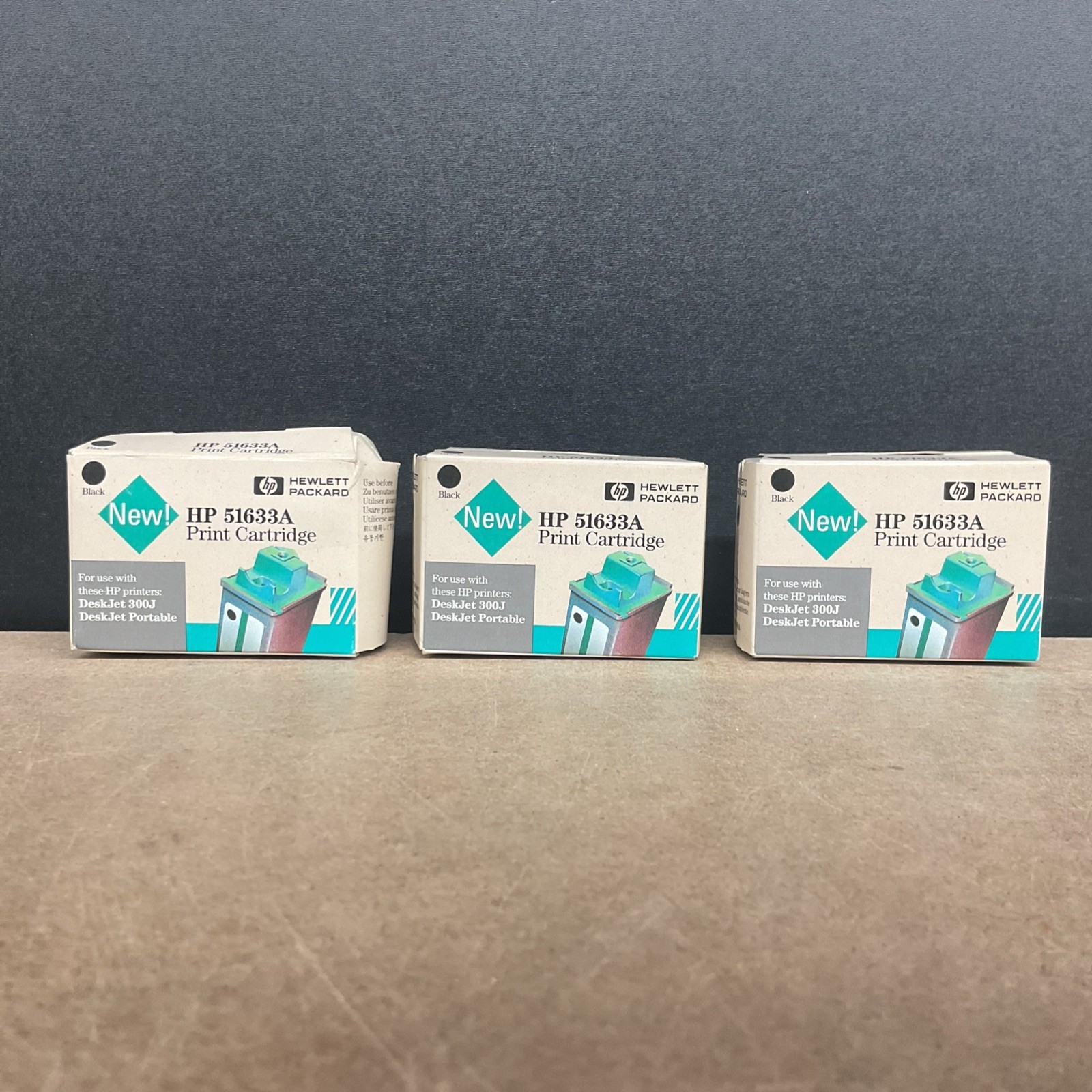 Hewlett Packard HP 51633A Print Cartridge Plain Black Lot Of 3