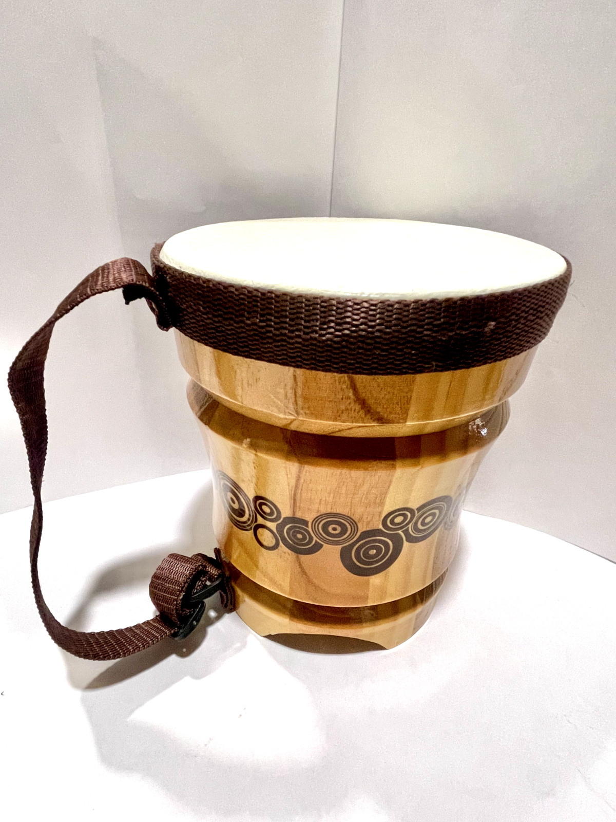 First Act Handcrafted Wooden Mini “Bongo” Drum Brand New