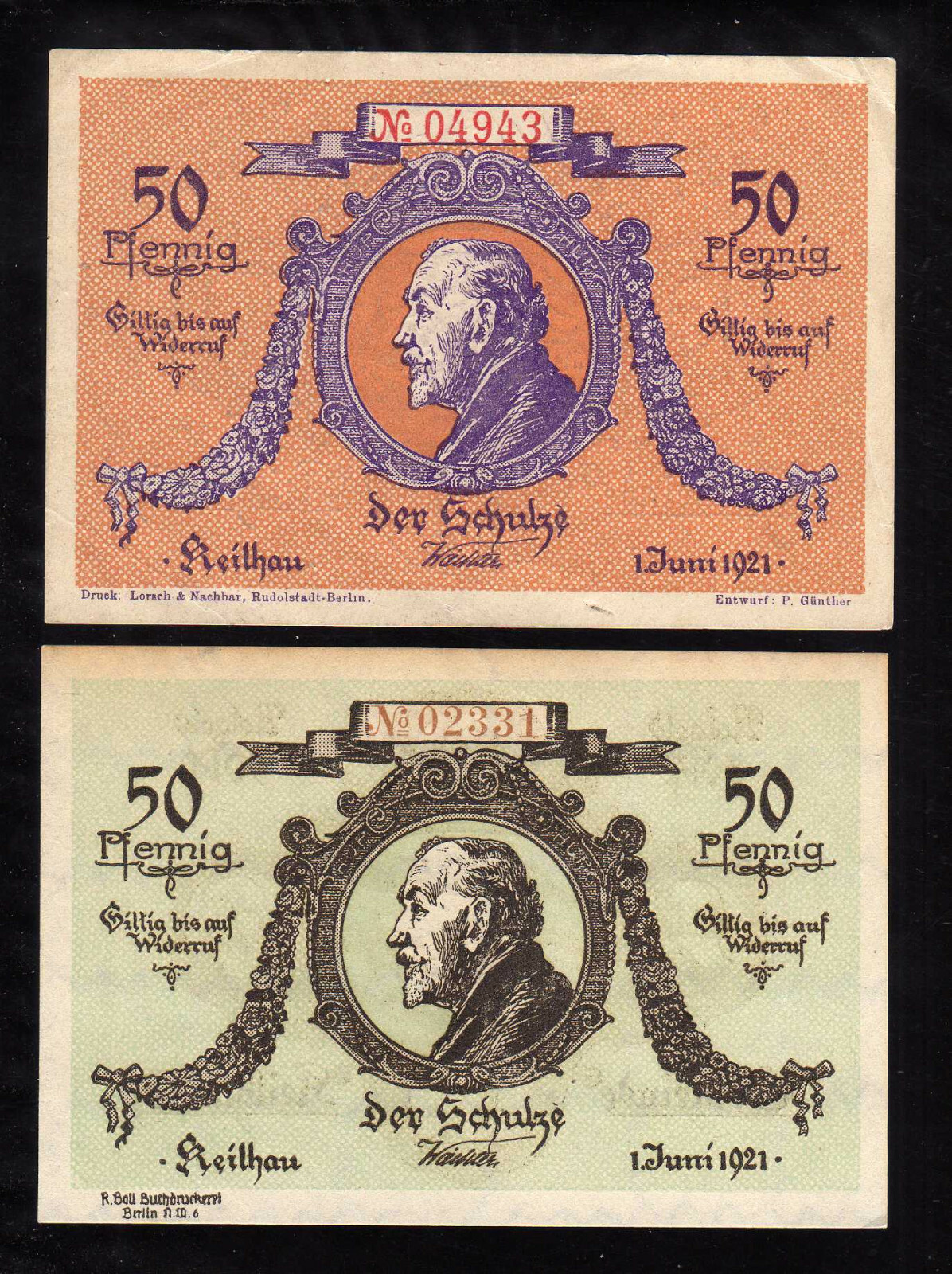 KEILHAU - GERMANY NOTGELD  -   2 x 50 PFENNIG