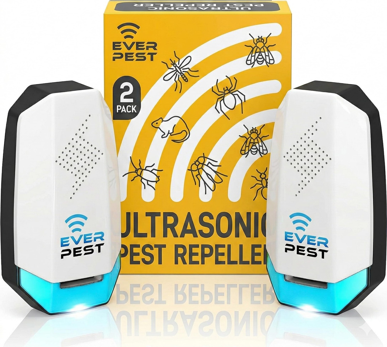 Ultrasonic Pest Repeller Control Plug in 2 Pack Electronic Insect Defender  R...