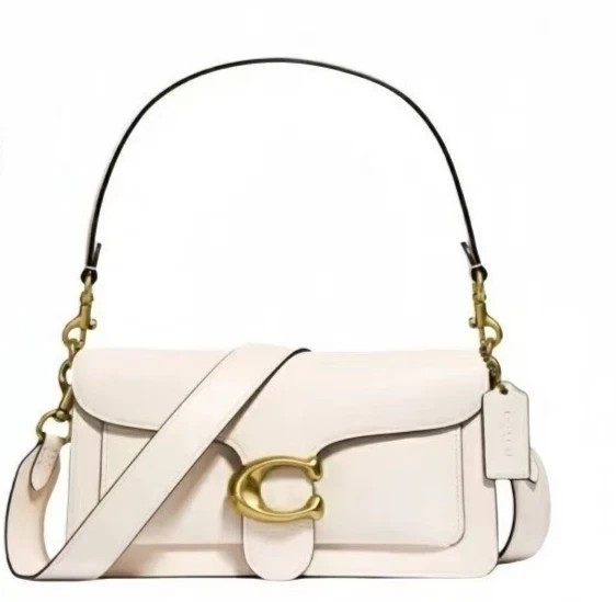 COACH F73995 Tabby Shoulder Bag 26 White Polished Pebble Leather Free Shipping