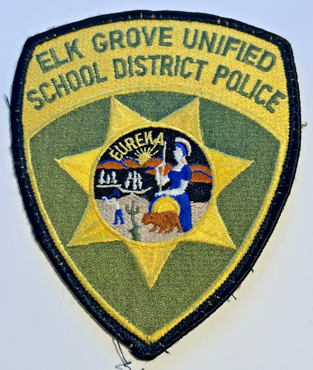 Old Elk Grove Unified School District California Police Patch Uniform Take Off