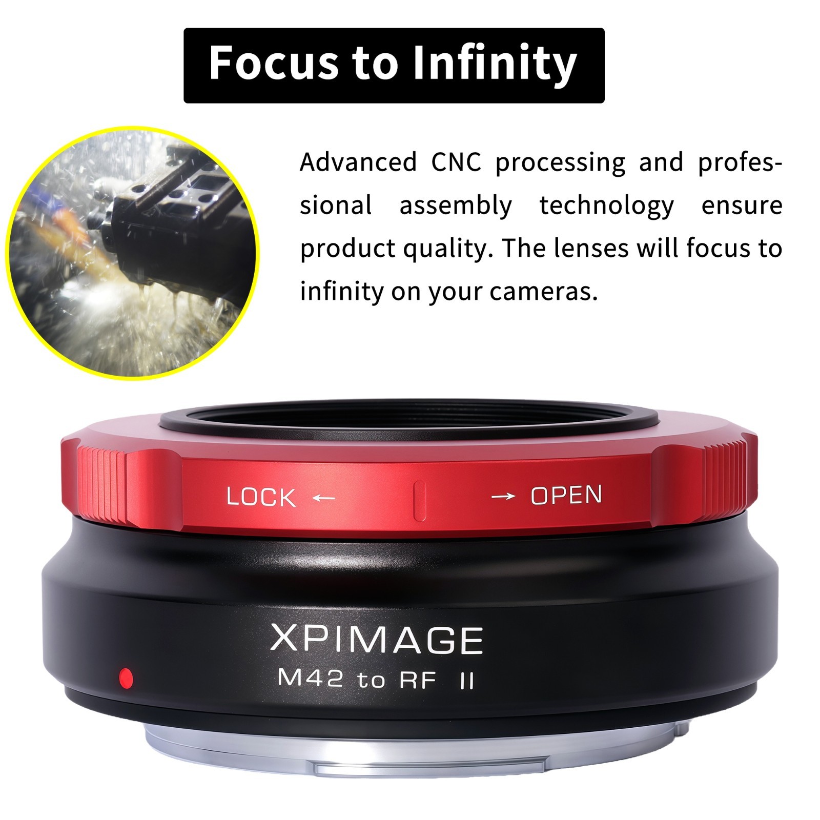 XPIMAGE Lens Mount Adapter Ring for M42 Screw Thread Lens to Canon EOS RF Camera