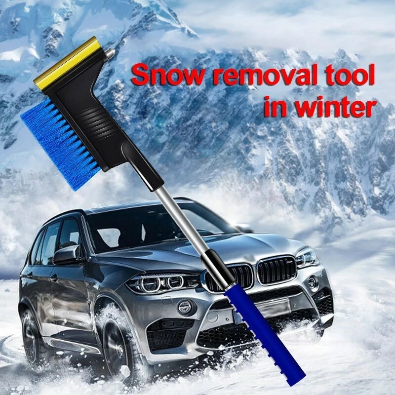 Car Windshield Ice Scraper Glass Snow Brush Extendable Stainless Steel Snow...
