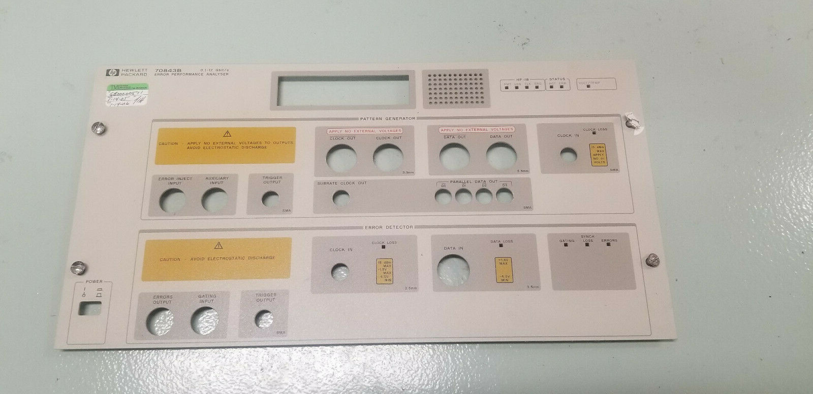 HP/Agilent 70843B Error Performance Analyser Front Panel