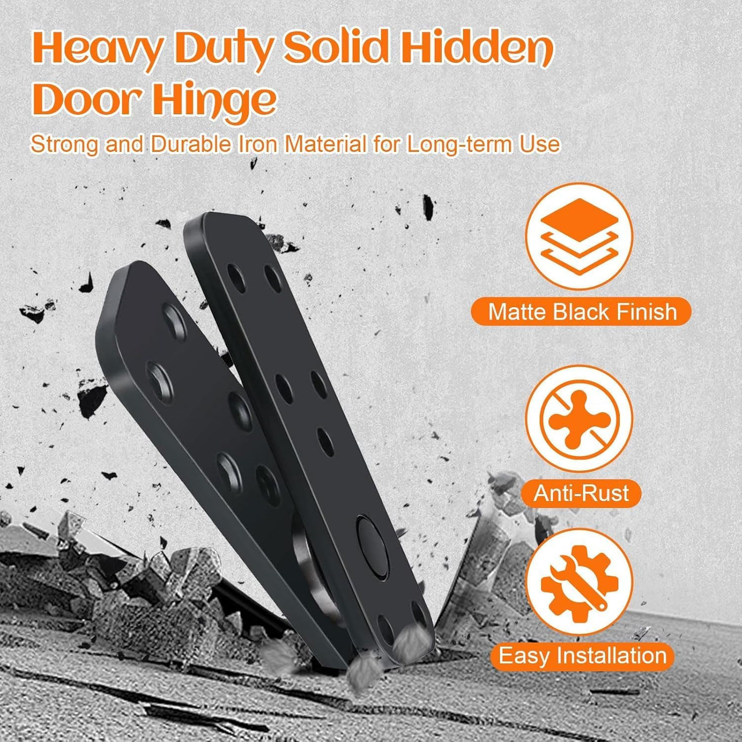 Hidden Door Hinge, 570LBS Load-Bearing Thickened Solid Alloy Steel - 360° Rotati