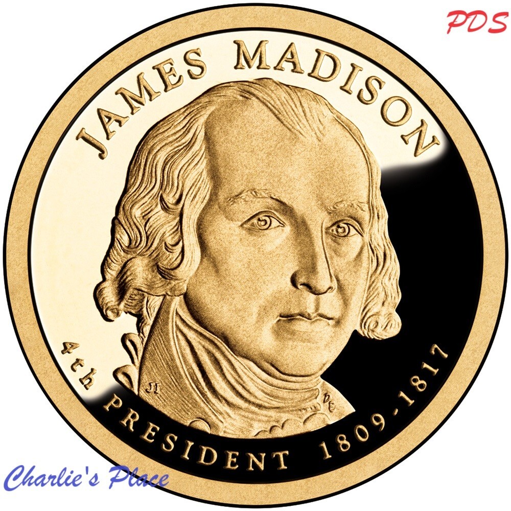 2007-PDS James Madison Presidential Satin & Proof Dollar 3-Coin Set