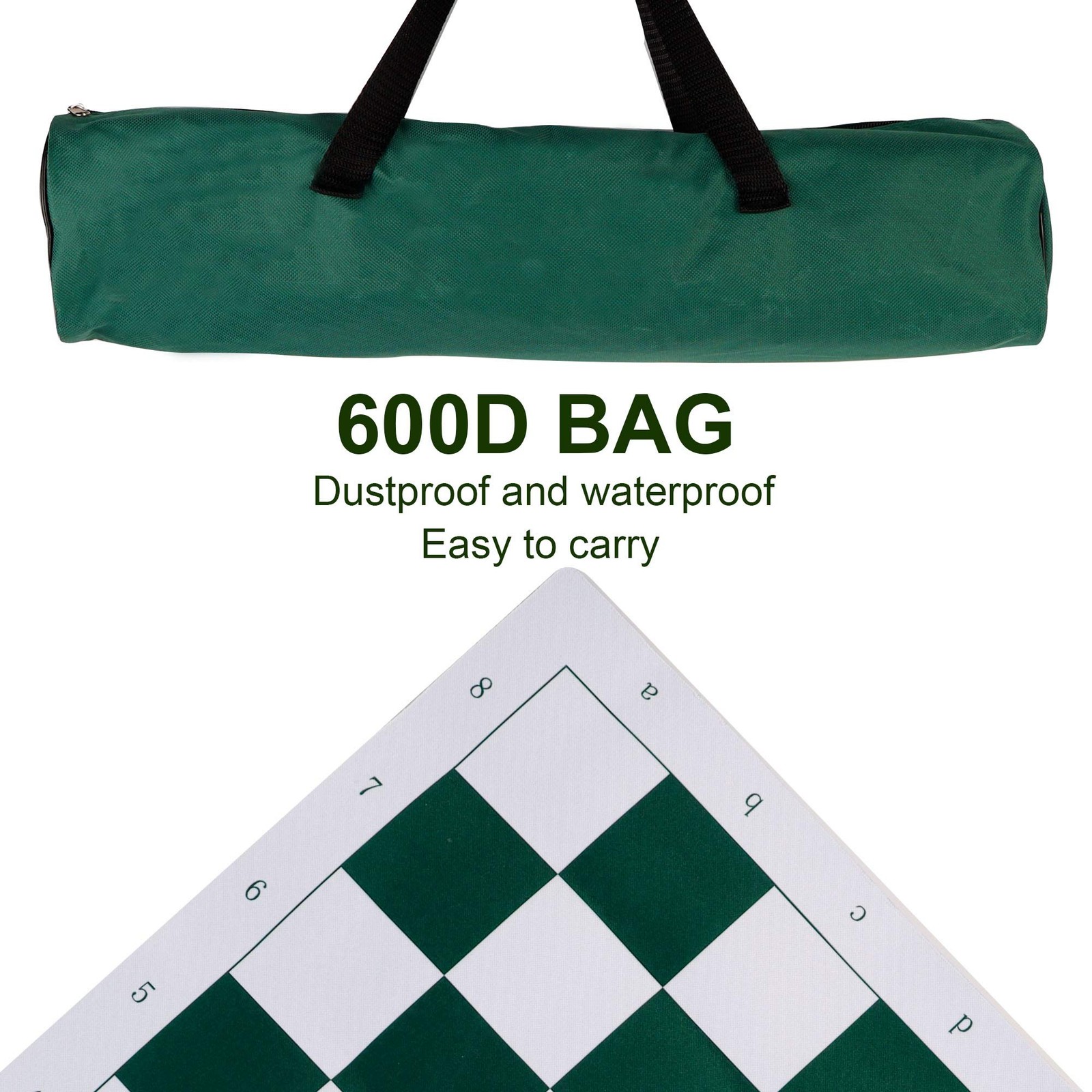 Juegoal 20" Portable Chess & Checkers Set, 2 in 1 20 x 20 inches, Black