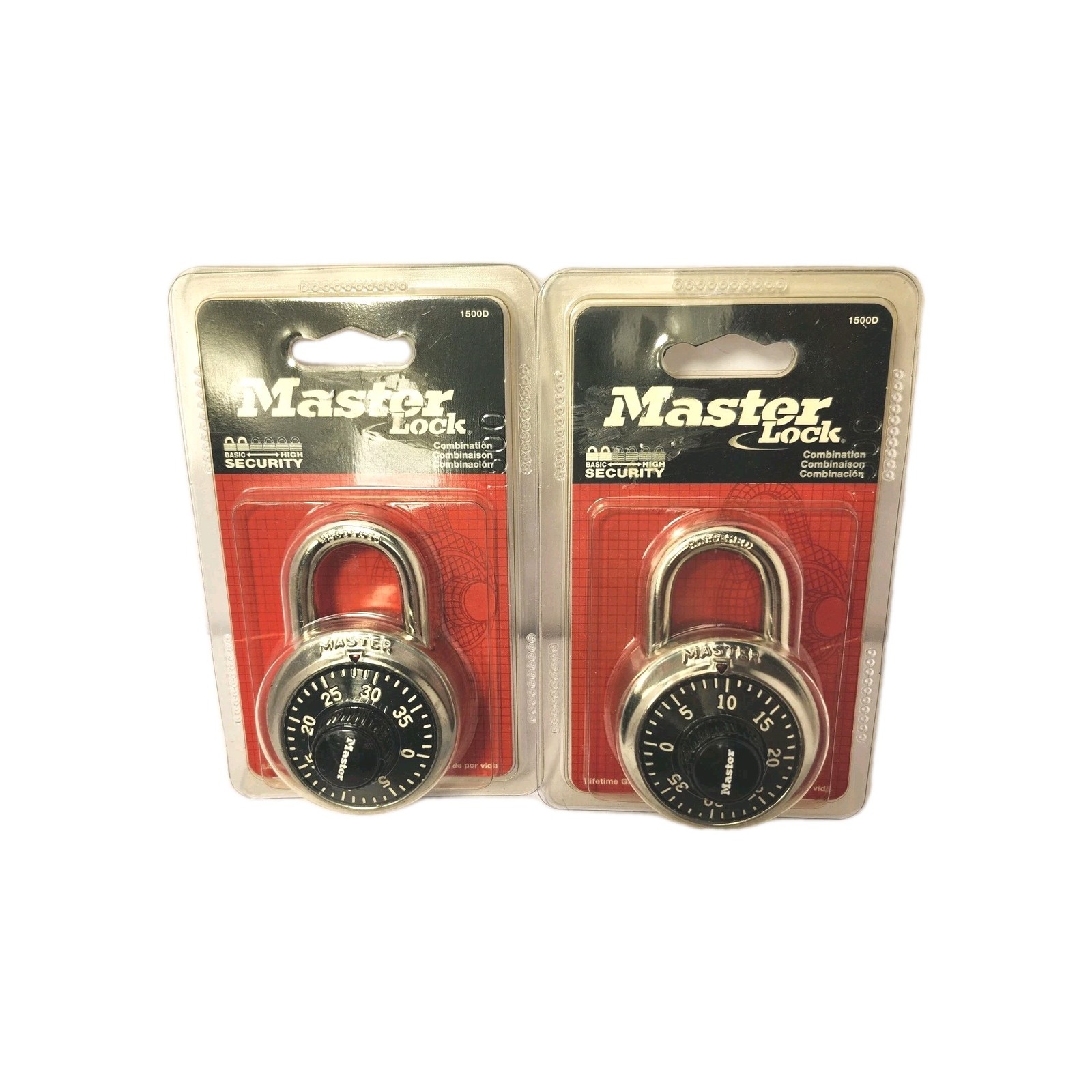 Vintage Master Lock Combination Padlock 1500D Set Of Two NOS