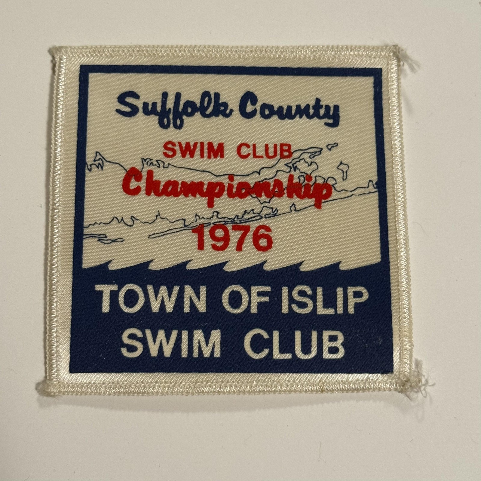 Vintage 1976 Suffolk County Swim Club Championship Patch Town of Islip Swimming