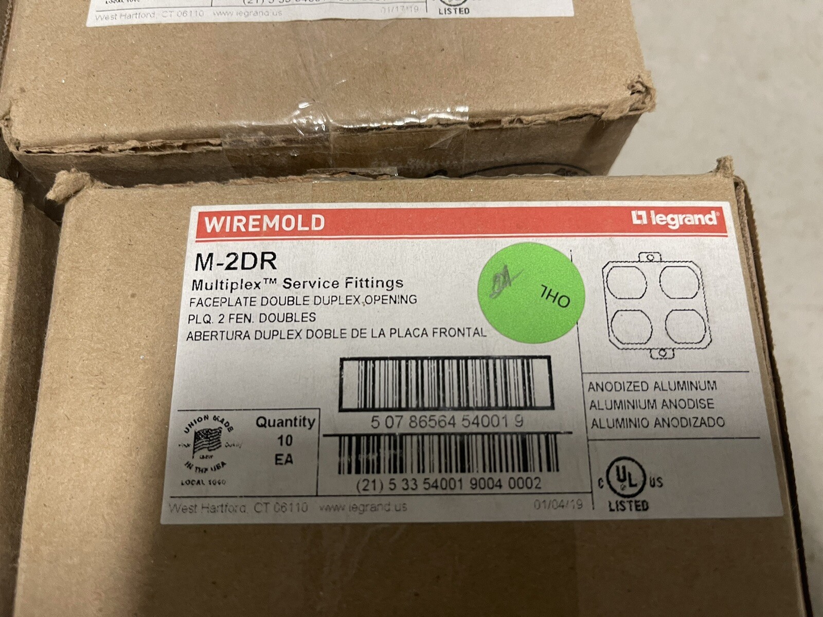 10 Pack - Wiremold M-2DR MULTIPLEX Faceplate