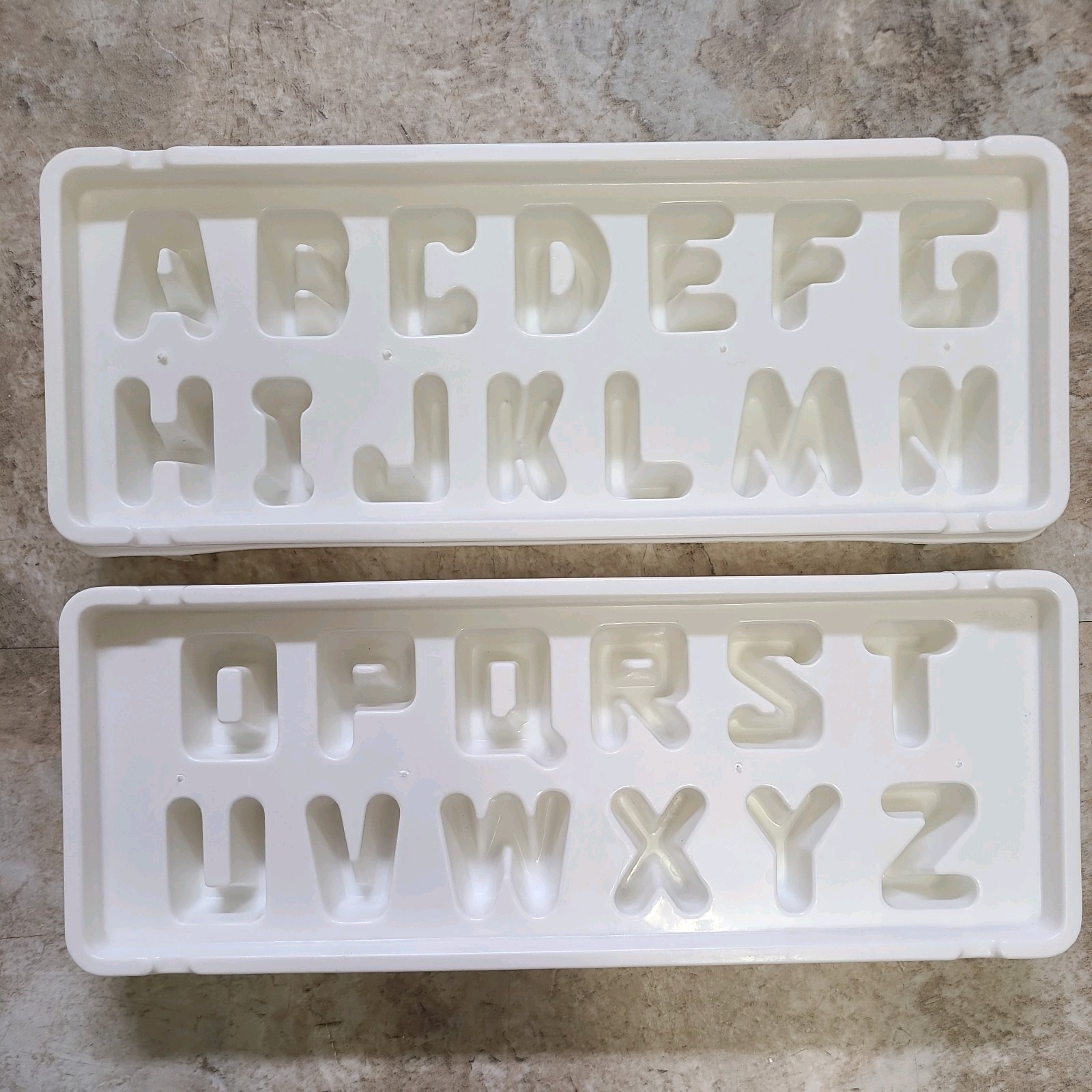 Vintage Set of 2 Letters A-Z Alphabet Ice Mold Cube Trays