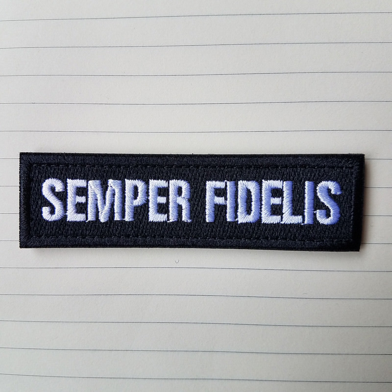 SEMPER FIDELIS U.S. MARINE CORPS 3D BADGE EMBROIDERED HOOK LOOP PATCH /01