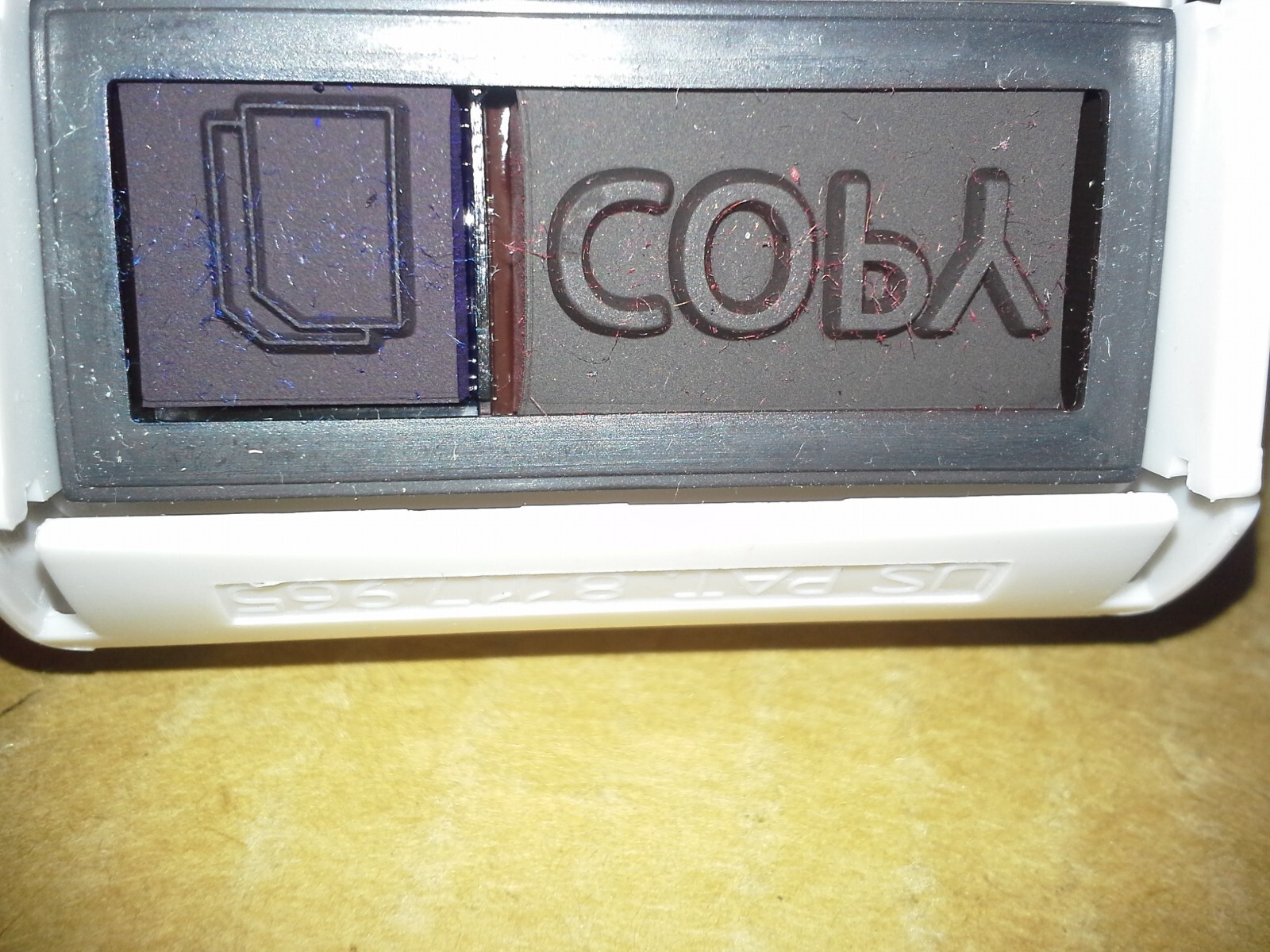 2PC. Accustamp2 Shutter Message Stamp Copy Red/Blue . Working. Both Needs ink