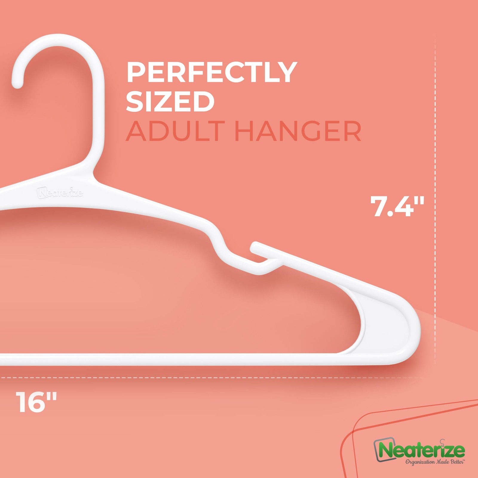 Clothes Hangers Plastic 100 Pack for Adults Plastic Hangers, The Perfect Coa...