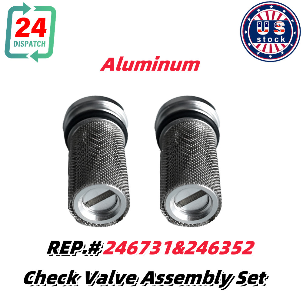 For Fusion Air Purge Spray Gun Check Valve Assembly 246352 246731 Aluminum 2 KIT