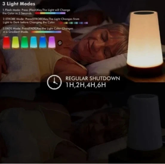 13 Color Changing Night Light RGB Remote Control Touch Dimmable Lamp Portable