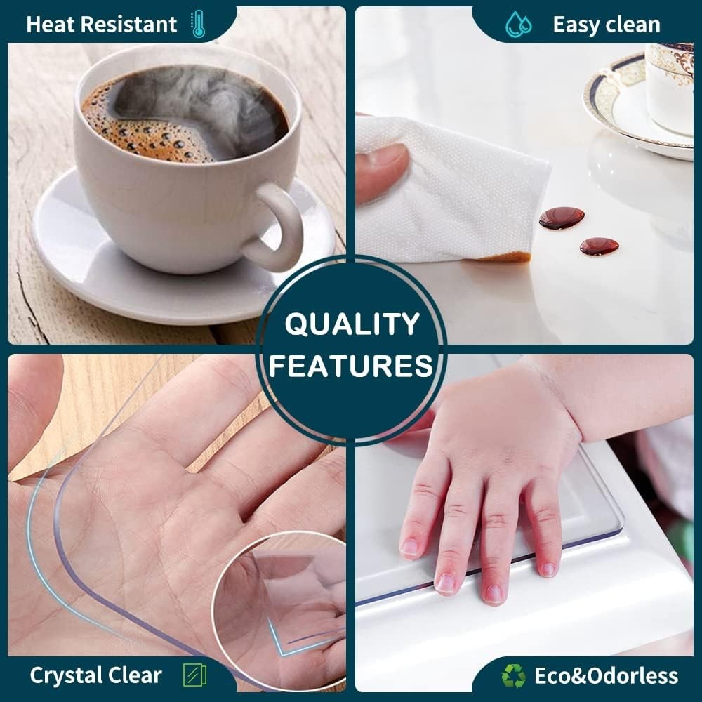 14x24 Clear Desk Blotter Mat - Waterproof Table Protector & Easy Clean Surface