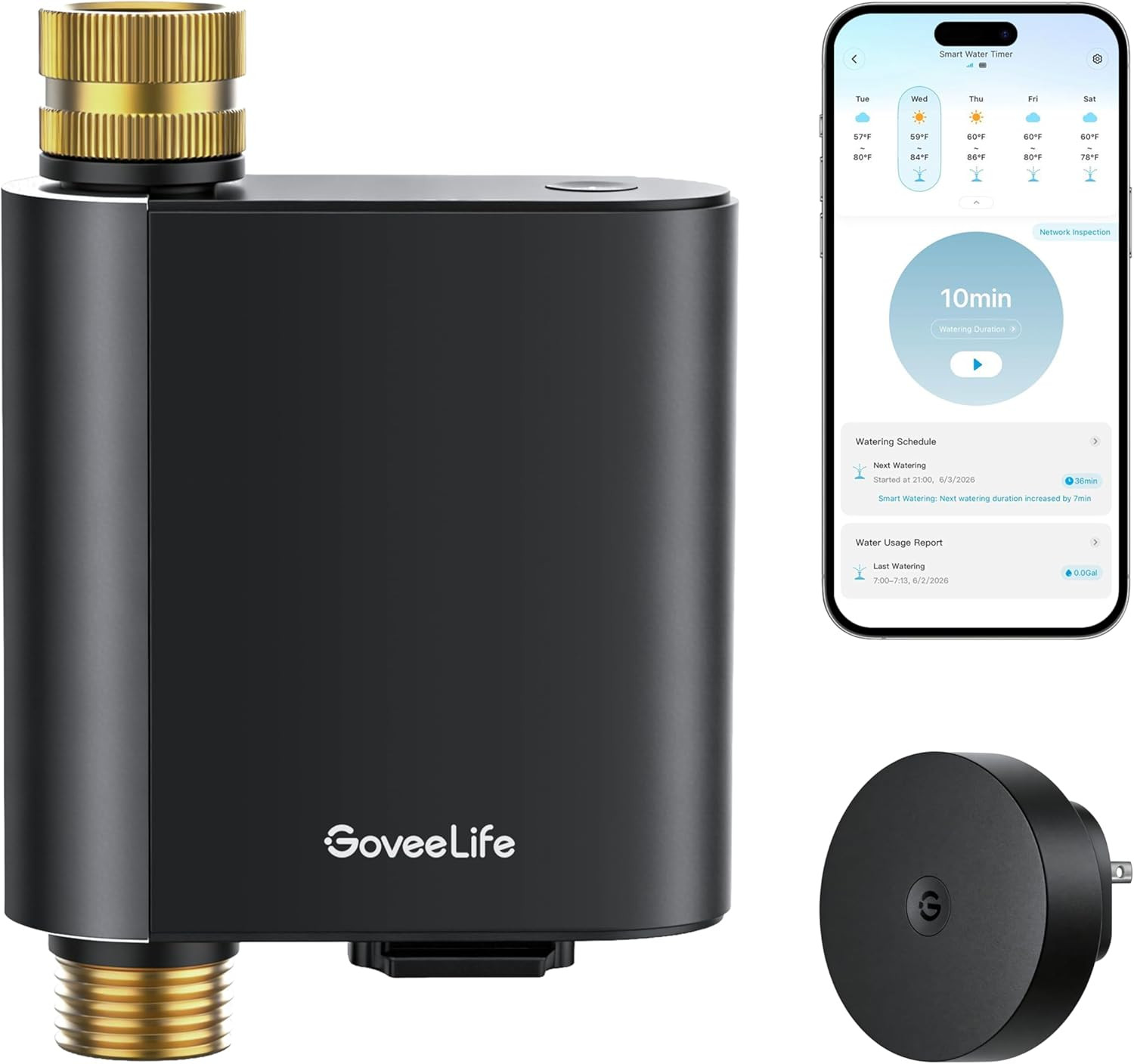 H5901 Smart Wifi Sprinkler Timer with Gateway, 1 Water Outlet | 1640Ft Gateway-D