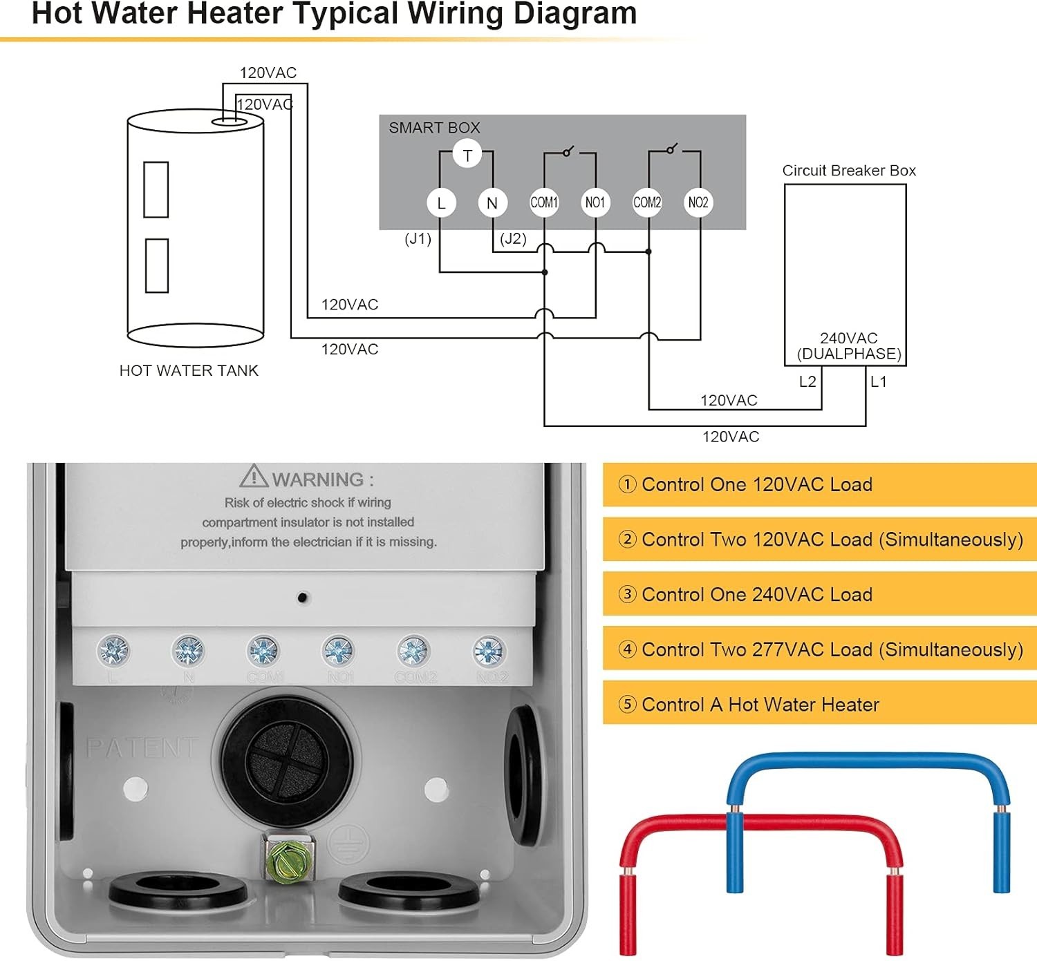 Powerful 40A WiFi Pool Controller Timer - Smart App Control, Weatherproof Box