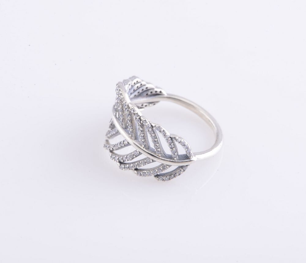 Size 7.5 Authentic PANDORA Light As a Feather 925 Silver Ring, NEW w/ BOX