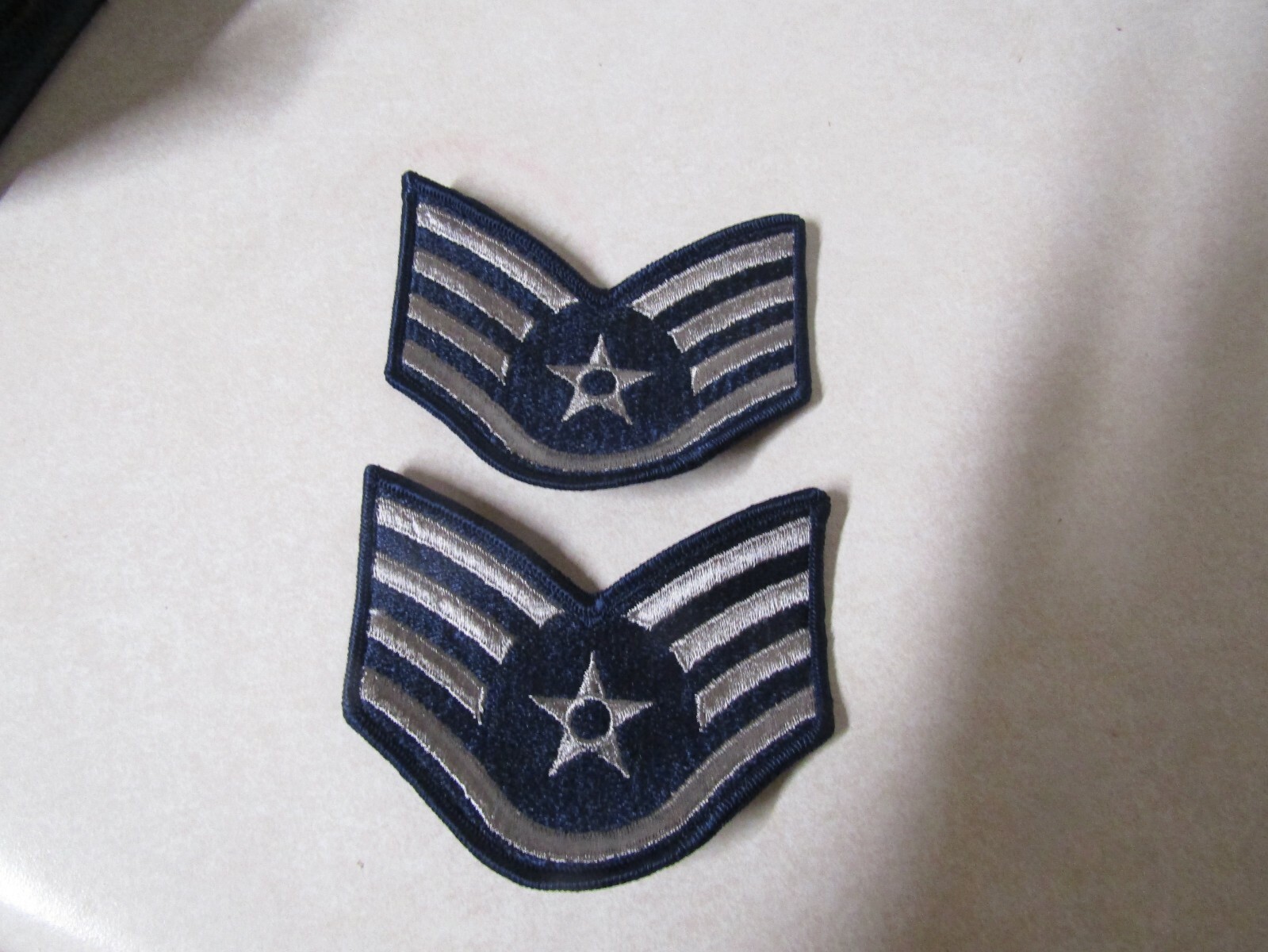 MILITARY PATCH US AIR FORCE RANK SET OF 2 STAFF SERGEANT 4 INCH OLDER LARGE SEW