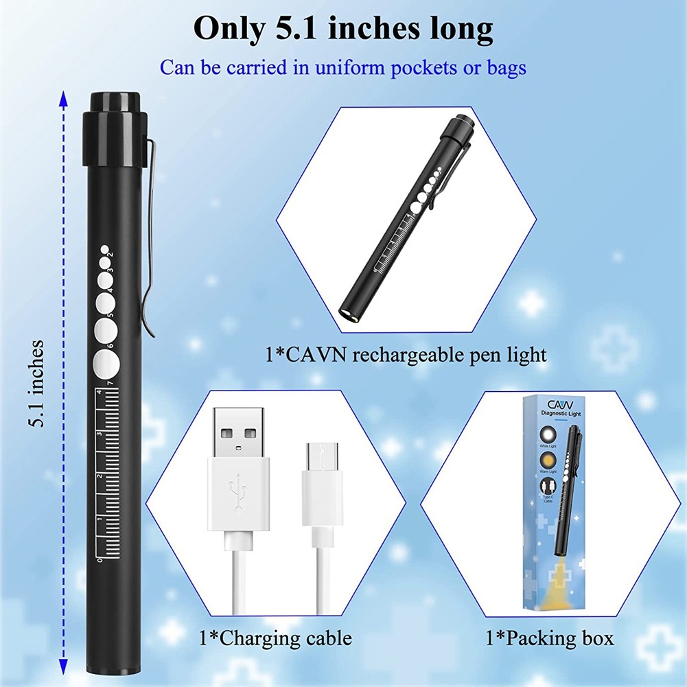 Pen Light with Pupil LED Penlights for Nurses Nursing Student A9O85400