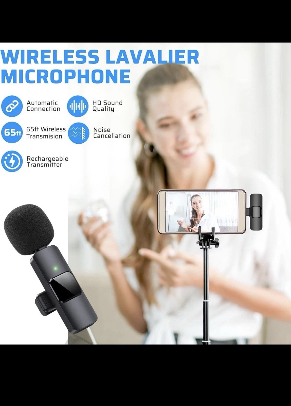 Microfono mini inalambrico de para celular iPhone solapa 2 mic